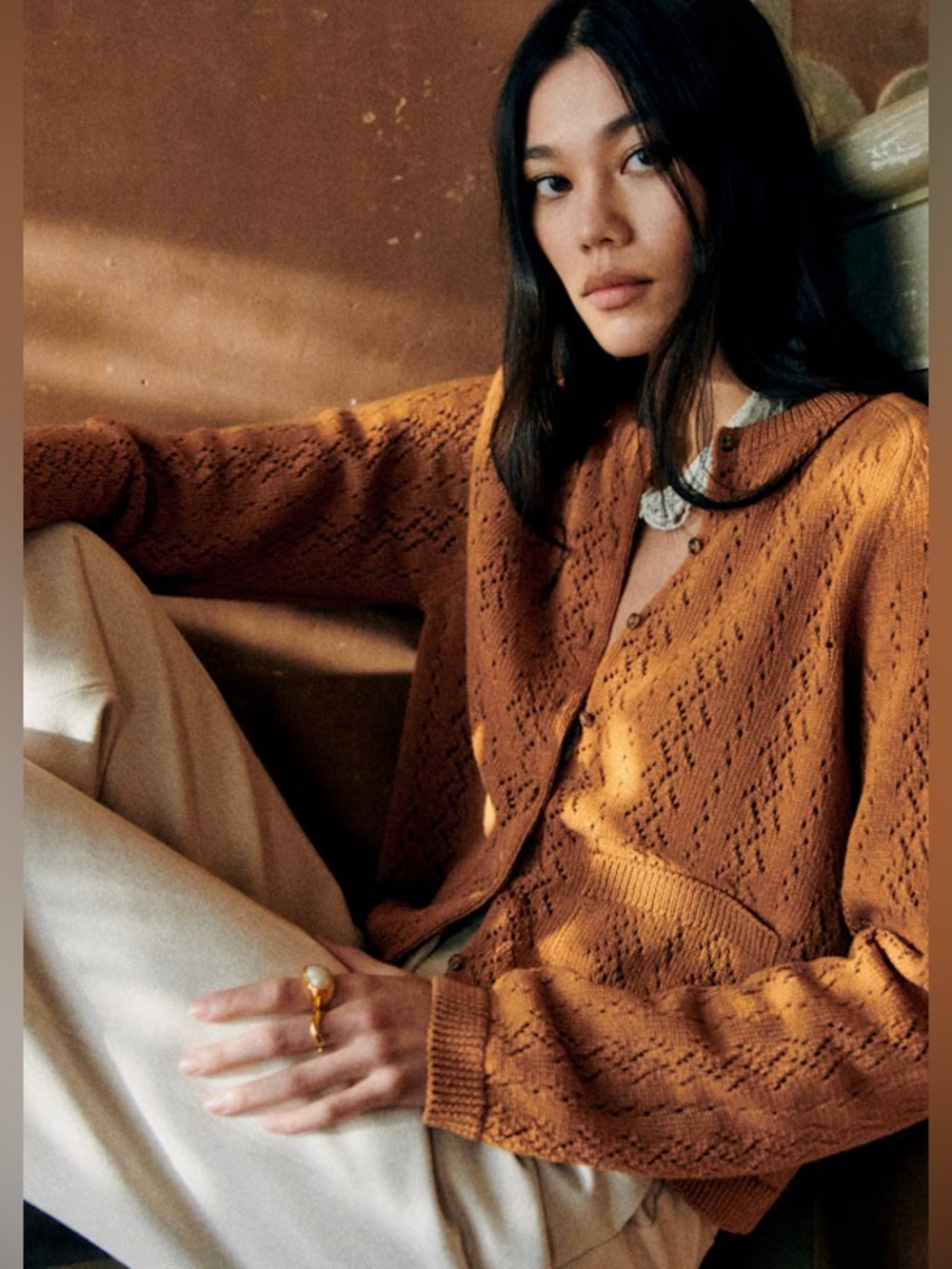 Sézane Jack Cardigan - Camel - Size XXS - NWT